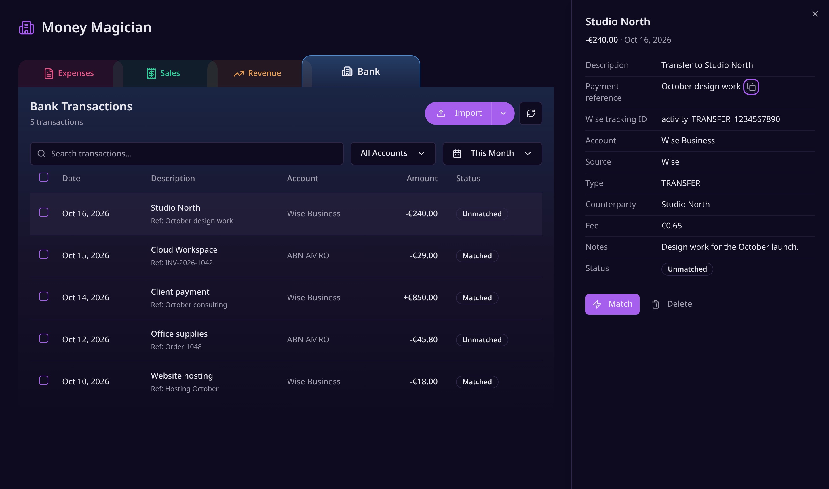 Money Magician Bank Tab Updates: Clearer References, More Transaction Details